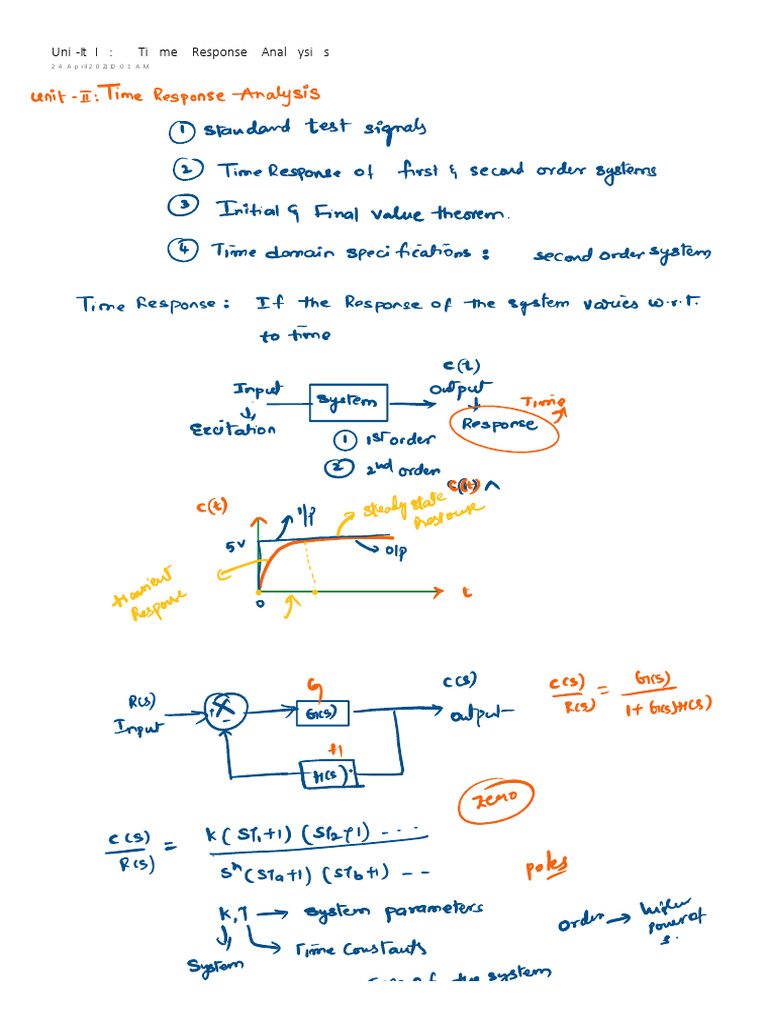 Time Response Analysis Overview | PDF
