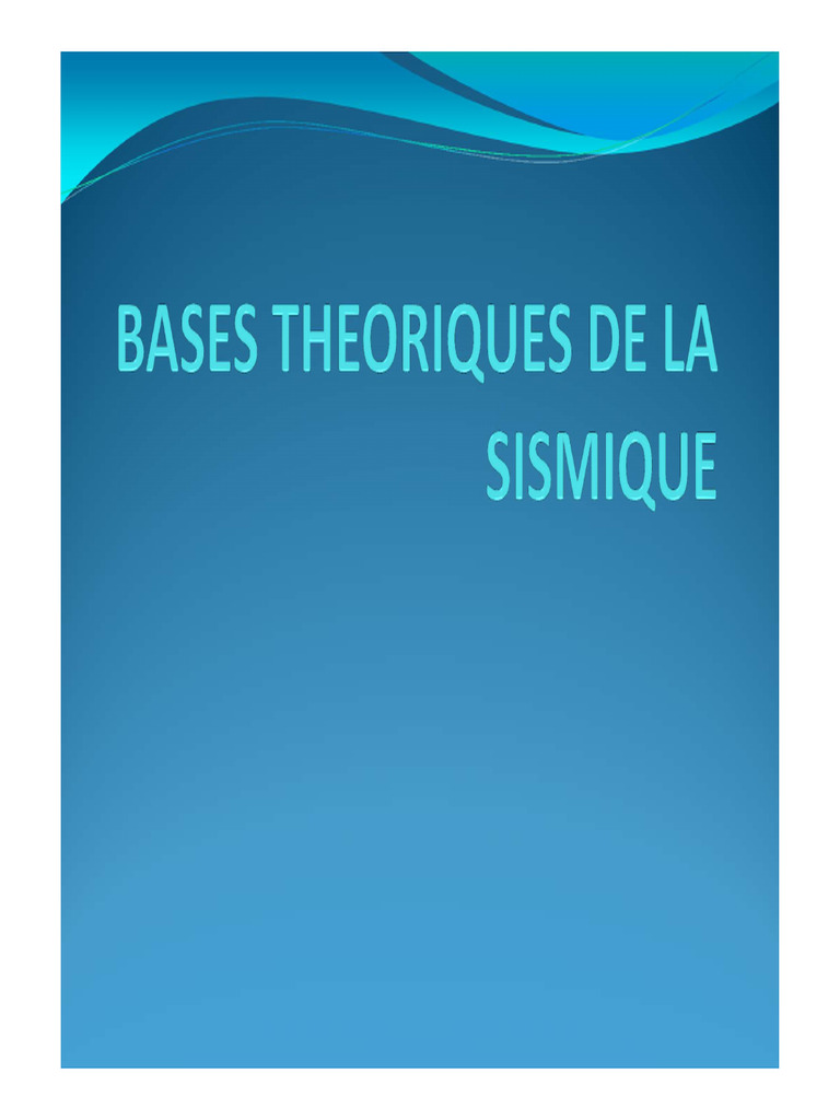 Introduction à la Sismique et Méthodes | PDF | Élasticité (Physique ...