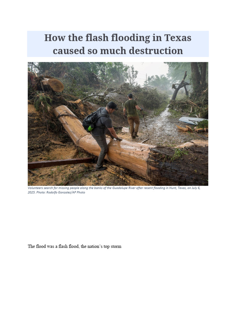 How The Flash Flooding in Texas Caused So Much Destruction | PDF ...