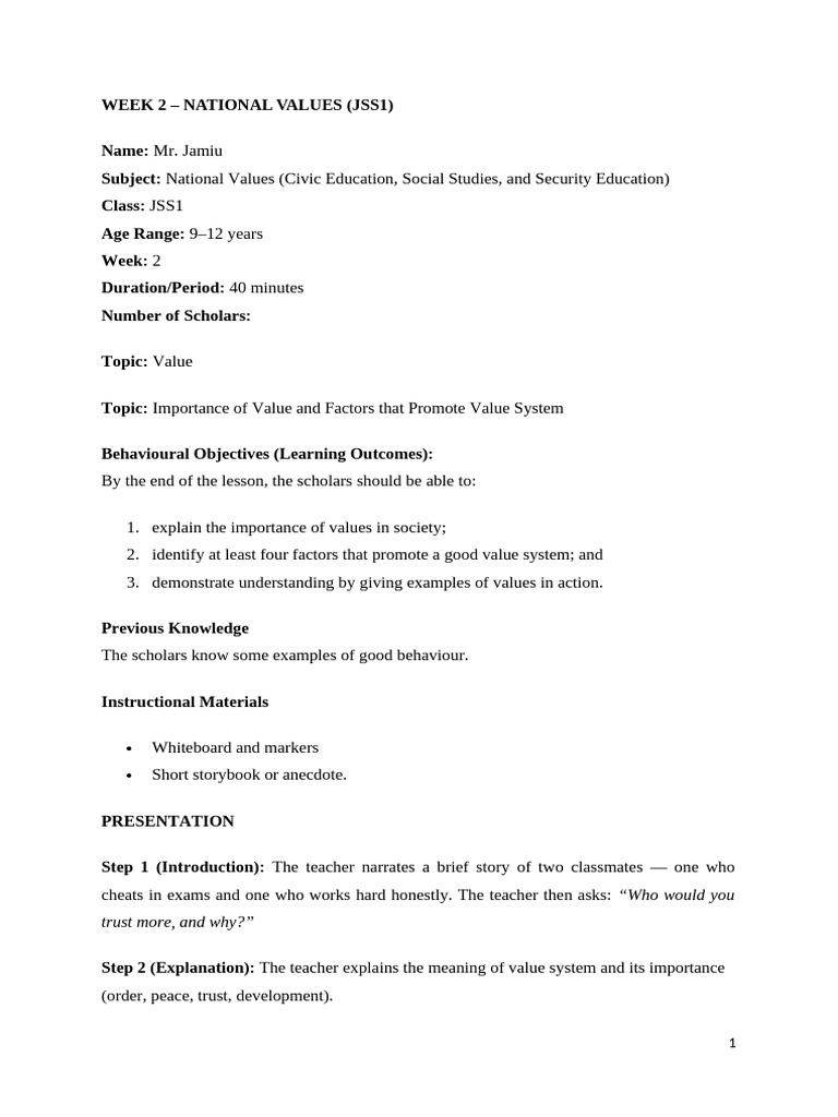 Importance of Values in Society | PDF | Lie | Value (Ethics)
