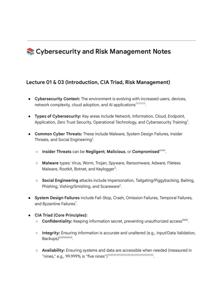 Cs Note | PDF | Security | Computer Security
