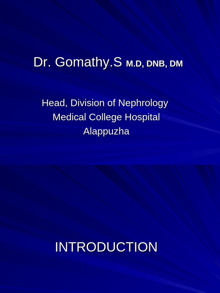 Dr. Gomathy | PDF | Chronic Kidney Disease | Creatinine