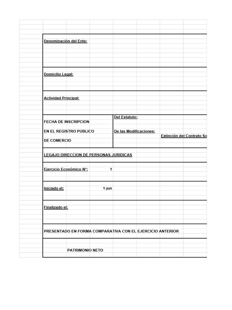 Modelos Presentacion Eecc 2025 Diseño 4to | PDF | Valor neto | Estado ...
