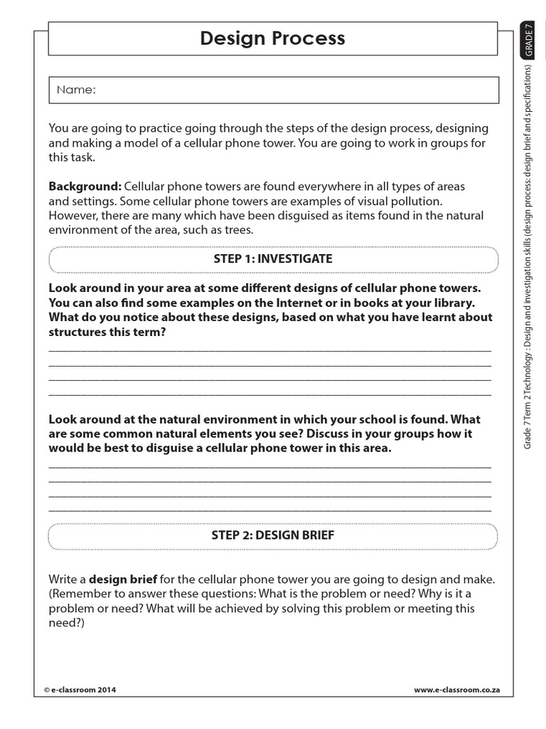 Enggr7t2 Technology Design Investigation Skills Design Process | PDF ...