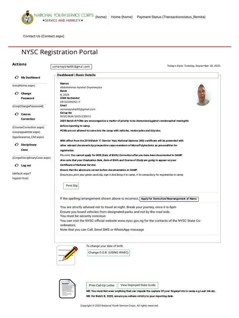 NYSC 2025 Batch B Registration Guide | PDF