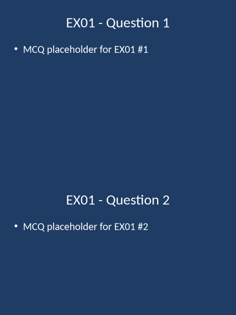EX01 100 Slides | PDF