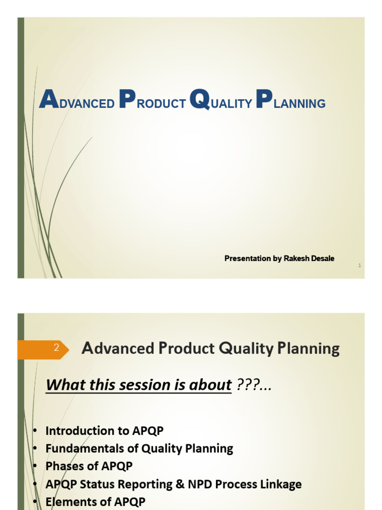 Advanced Product Quality Planning Overview | PDF | Risk Management ...
