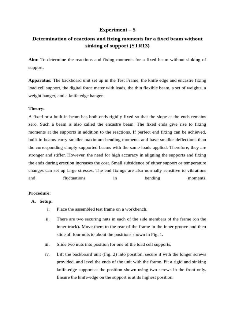 Experiment 5 | PDF | Beam (Structure) | Bending