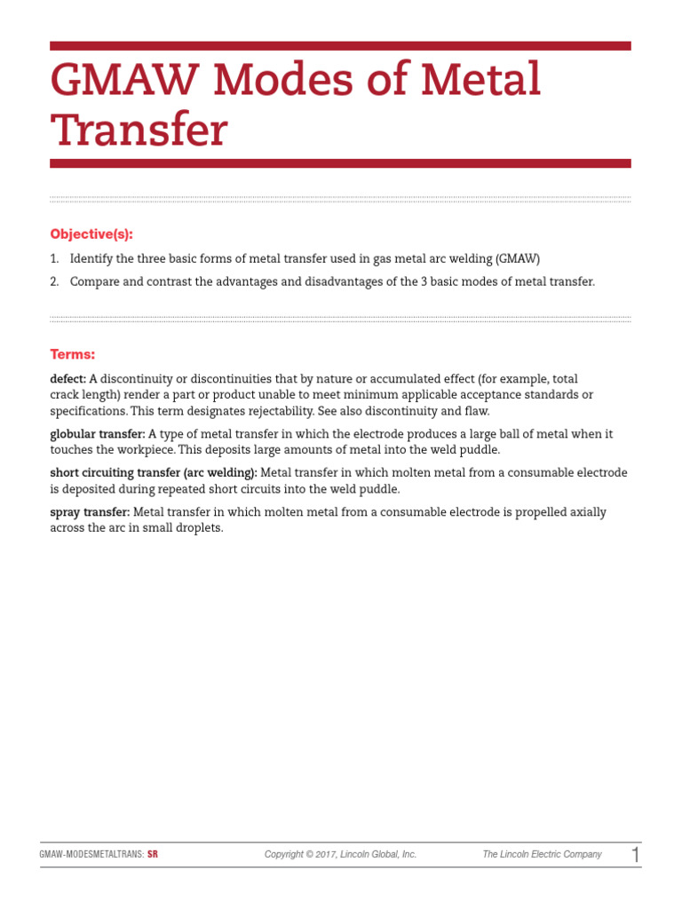 GMAW Metal Transfer Modes Explained | PDF | Welding | Construction
