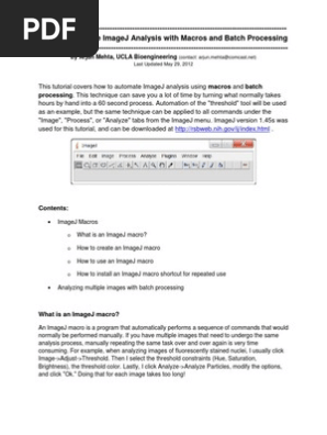 How To Automate Imagej Analysis With Macros And Batch