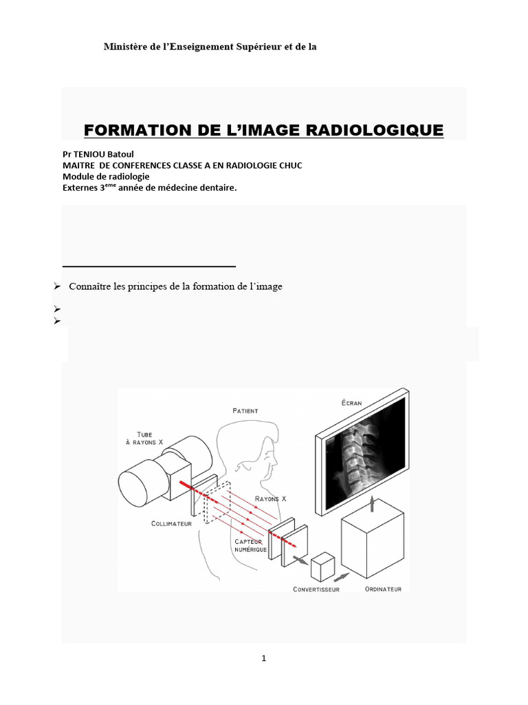 Formation de l'image radiologique en médecine | PDF | Radiographie ...