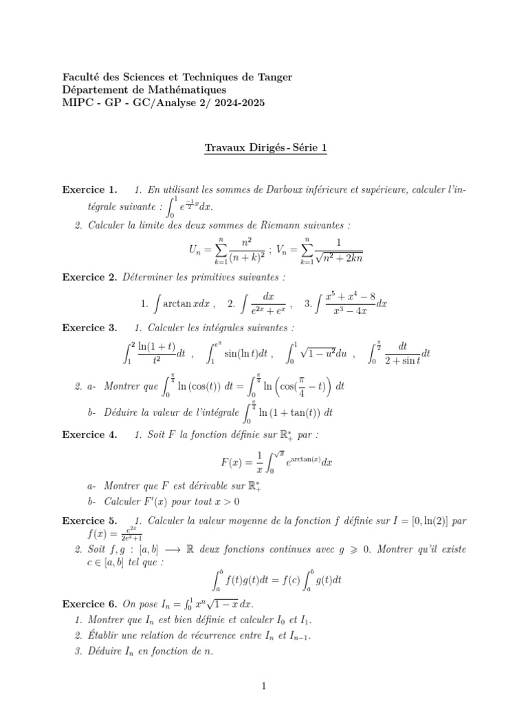 Intégrales et Primitives en Mathématiques | PDF | Fonctionnalités et ...