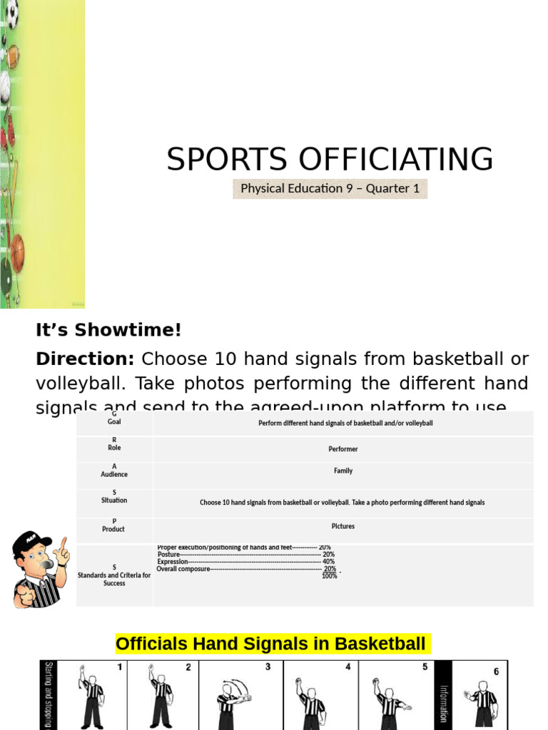 Sports Officiating: Hand Signals & First Aid | PDF | Referee | First Aid
