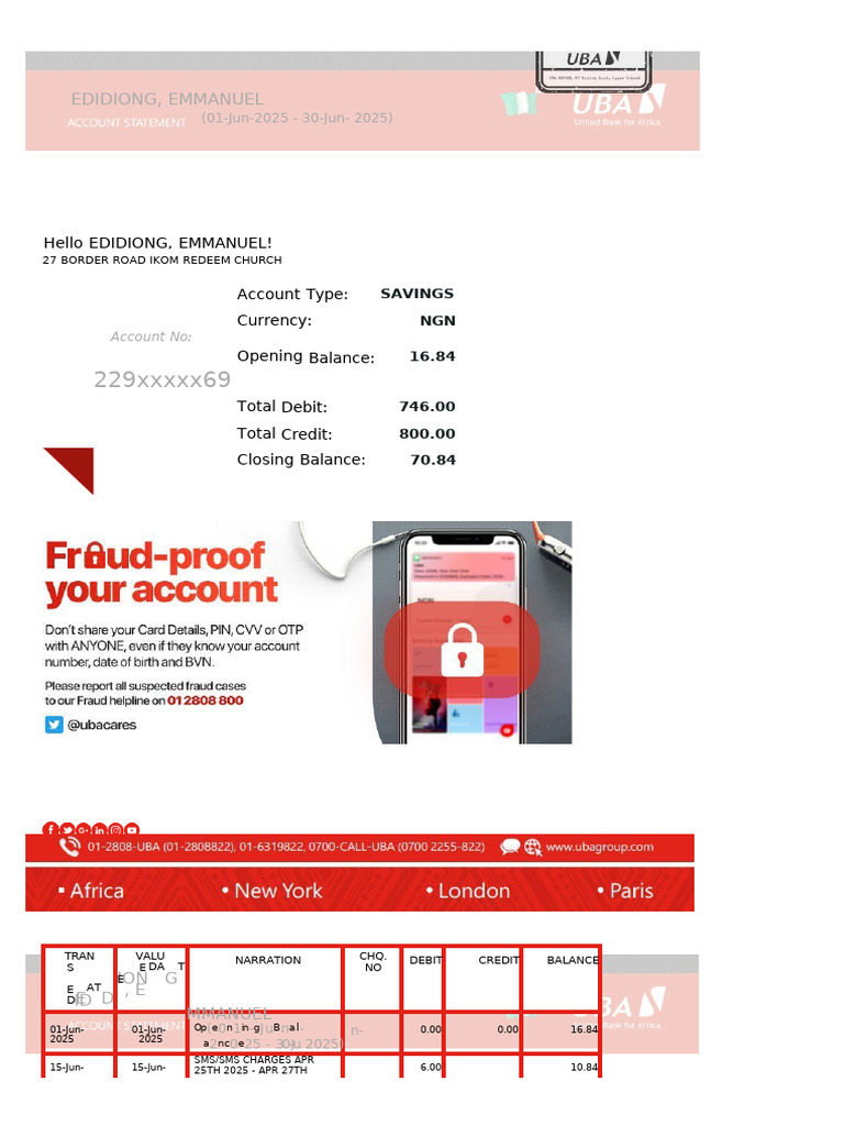 My Bank Statement 2h | PDF