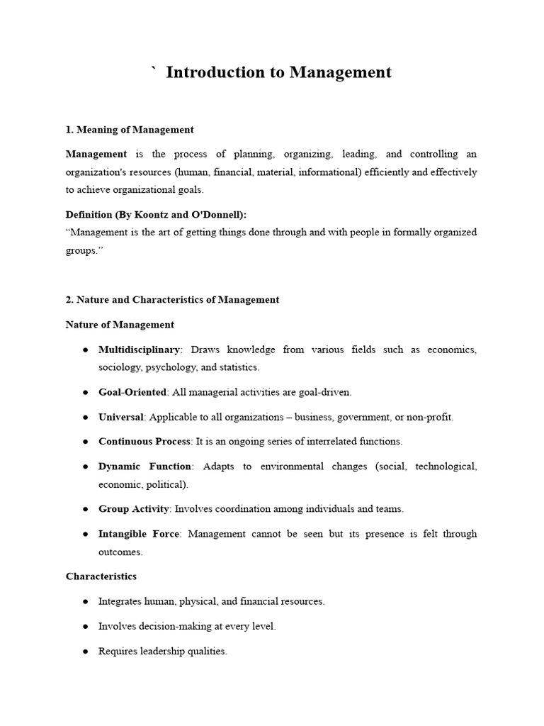 Overview of Management Principles | PDF | Business | Social Psychology