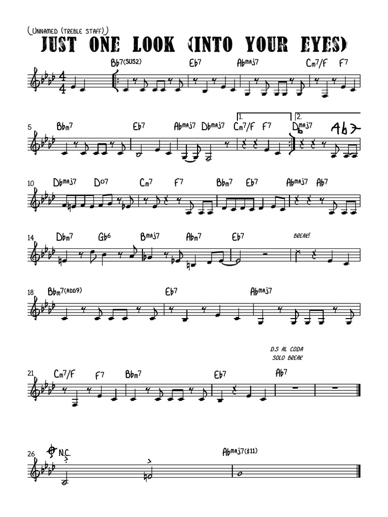 Partition musicale : Just One Look | PDF