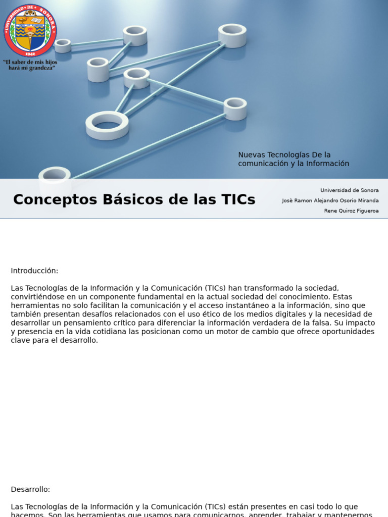 Conceptos Básicos de Las TICS | PDF | Tecnología de información y ...