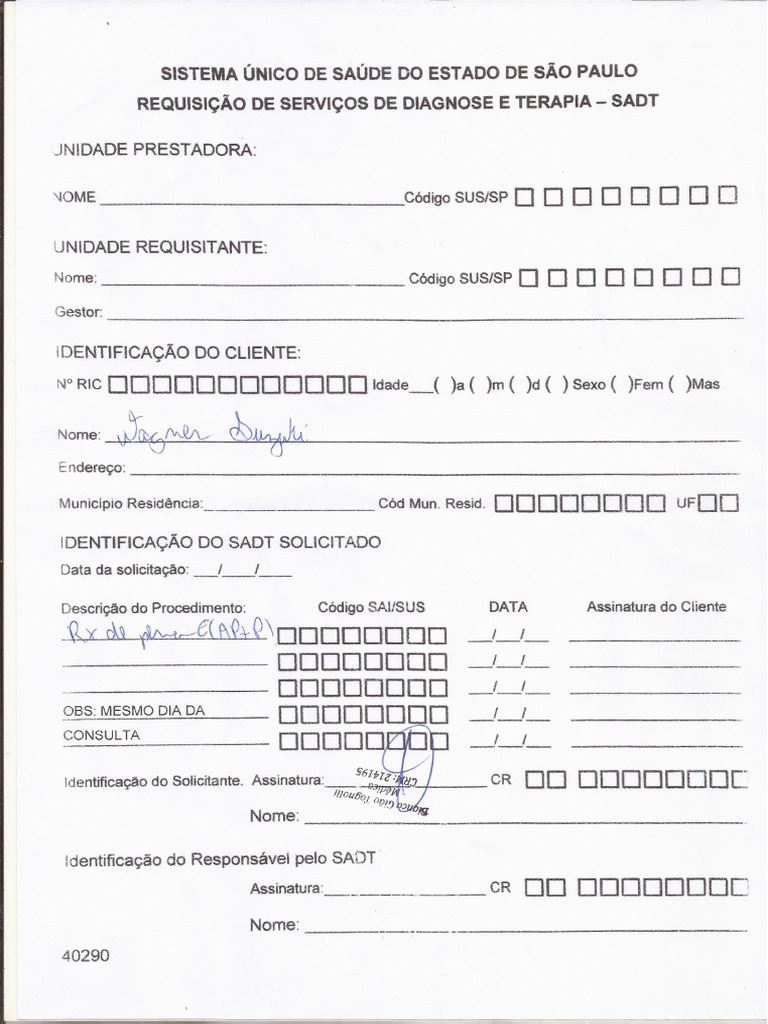 6 Solicitacao de RX para Retorno | PDF
