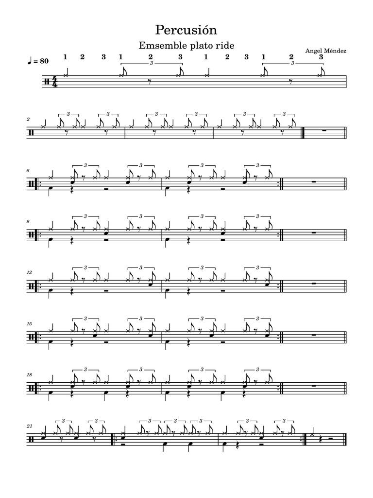 Emsemble Plato Ride Partitura PDF