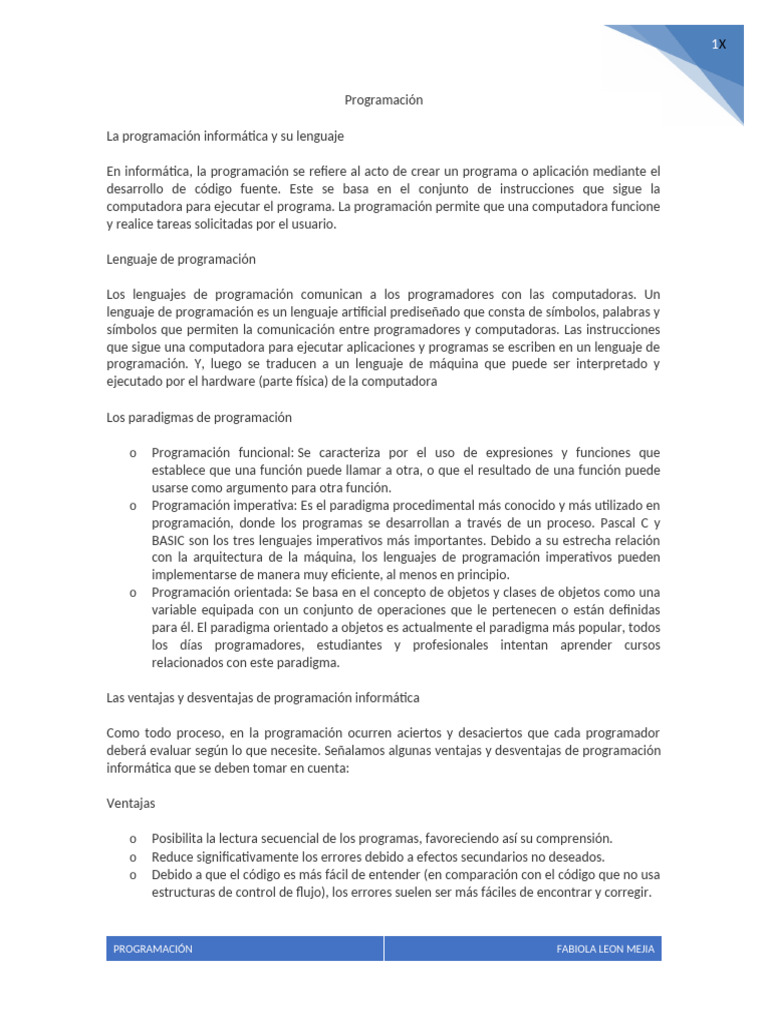 Fundamentos de Programación Informática | PDF | Lenguaje de ...