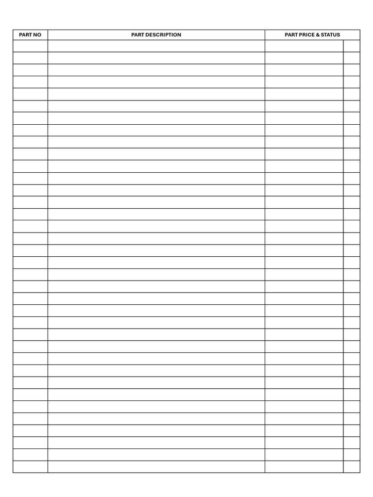 HSB Floor Parts Card | PDF