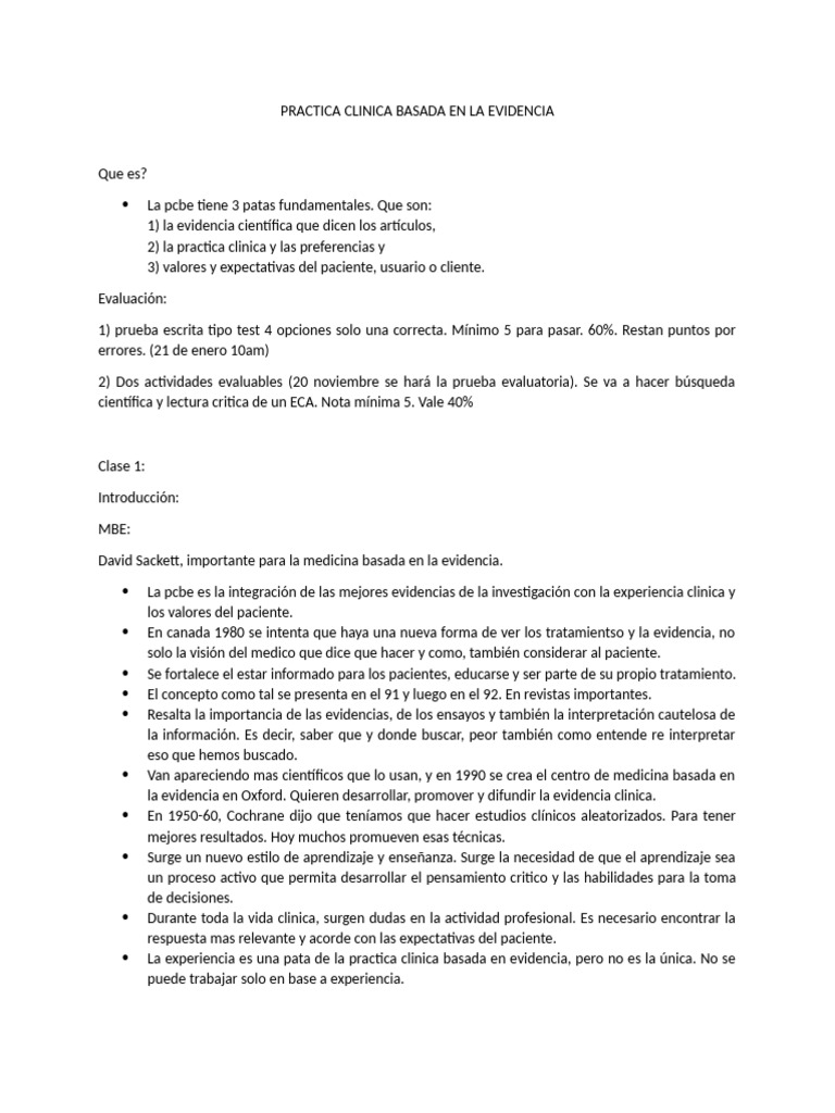 Fundamentos de la Práctica Clínica Basada en Evidencia | PDF ...