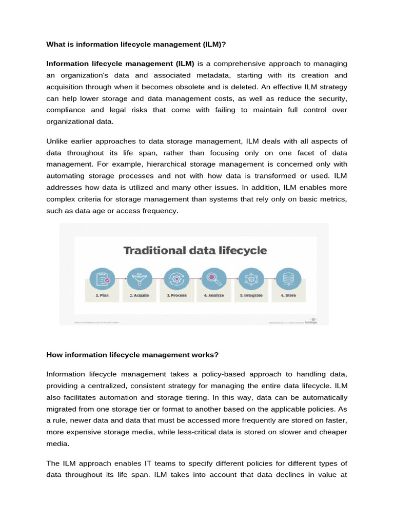 Understanding Information Lifecycle Management | PDF | Computer Data ...