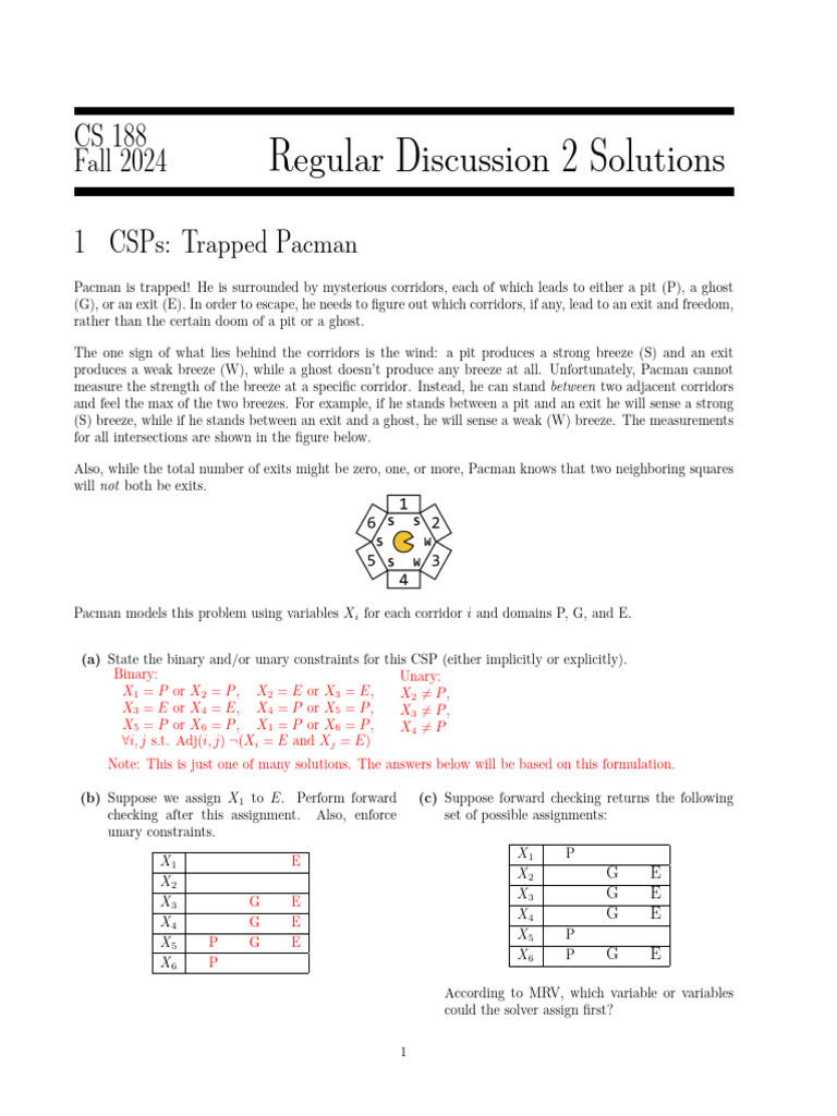 CS 188 Fall 2024 Discussion 2 Solutions | PDF | Algorithms ...