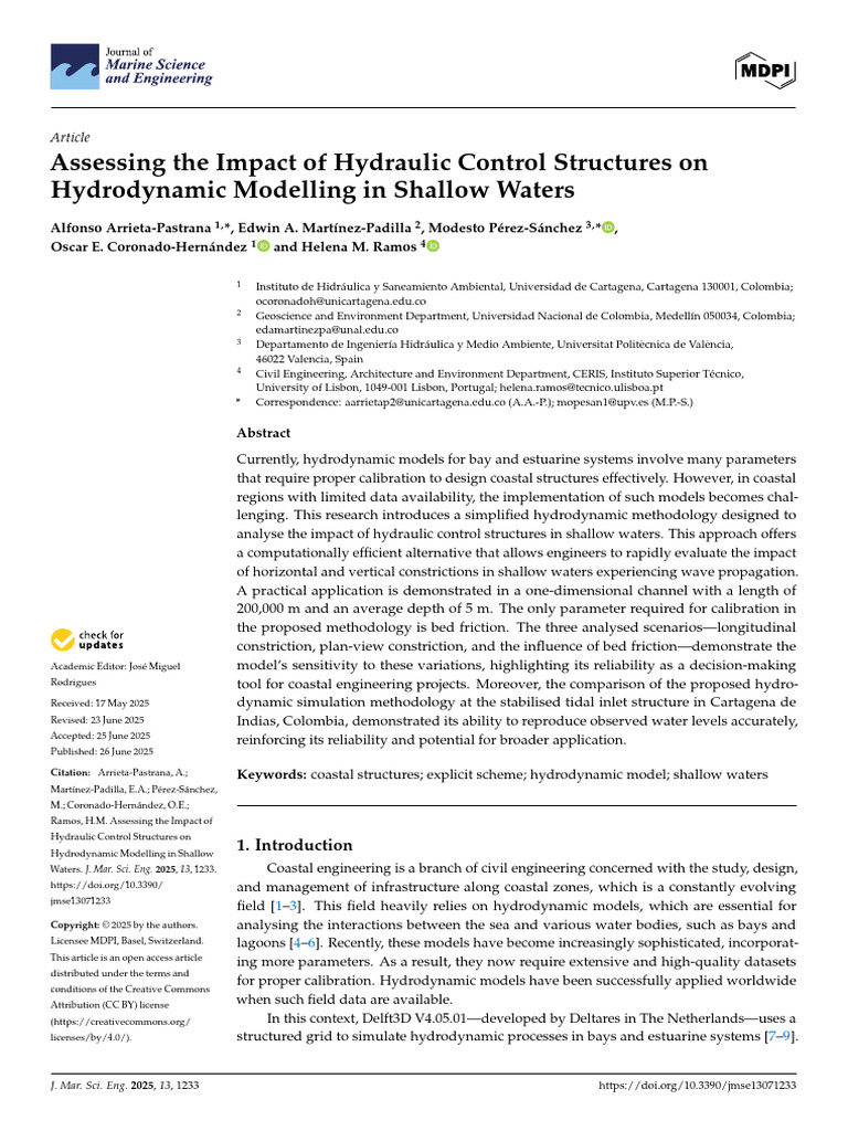 Hydraulic Control Structures in Shallow Waters | PDF | Tide | Estuary