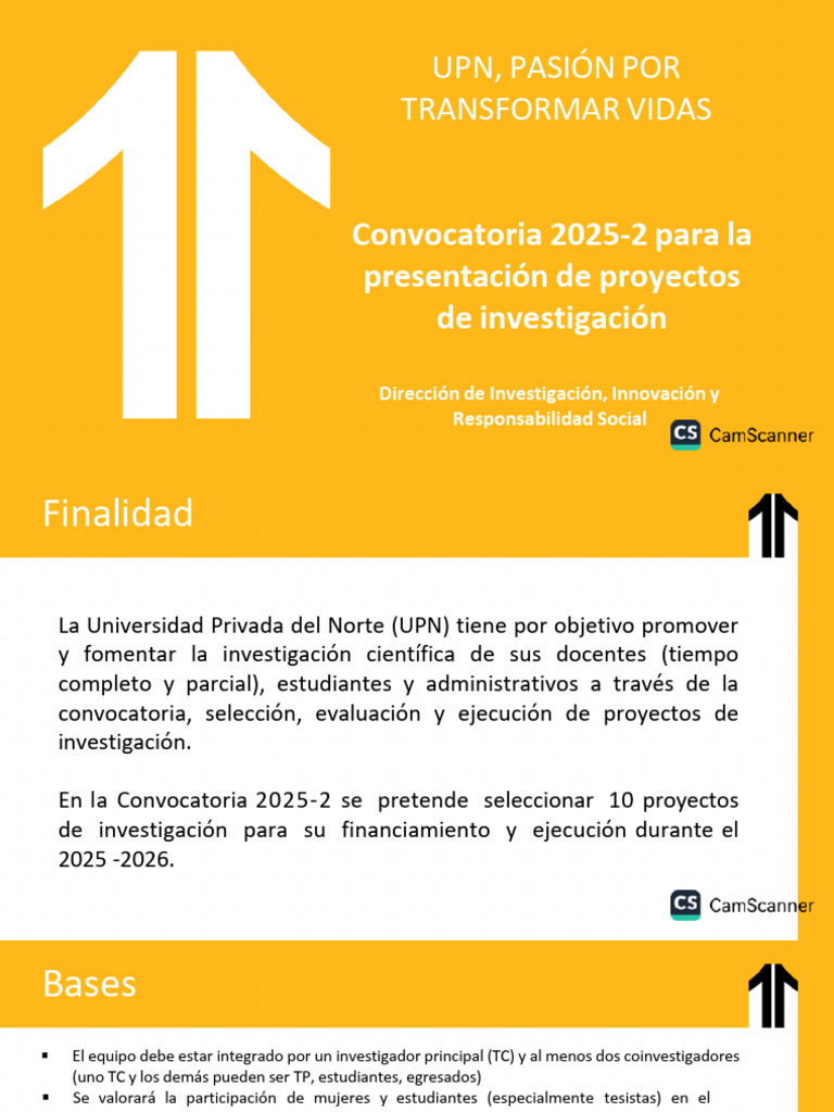 Convocatoria UPN 2025-2 para Proyectos de Investigación | PDF