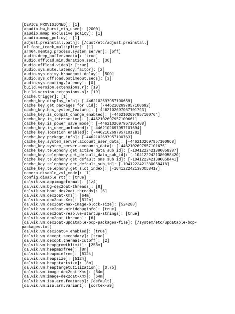 Android System Configuration Settings | PDF | Android (Operating System)