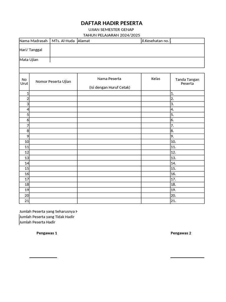 Daftar Hadir | PDF