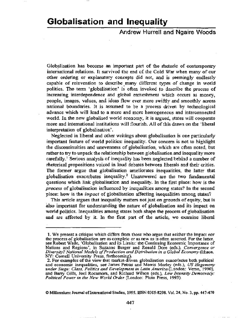 Globalisation's Impact on Inequality | PDF | Globalization | Economics