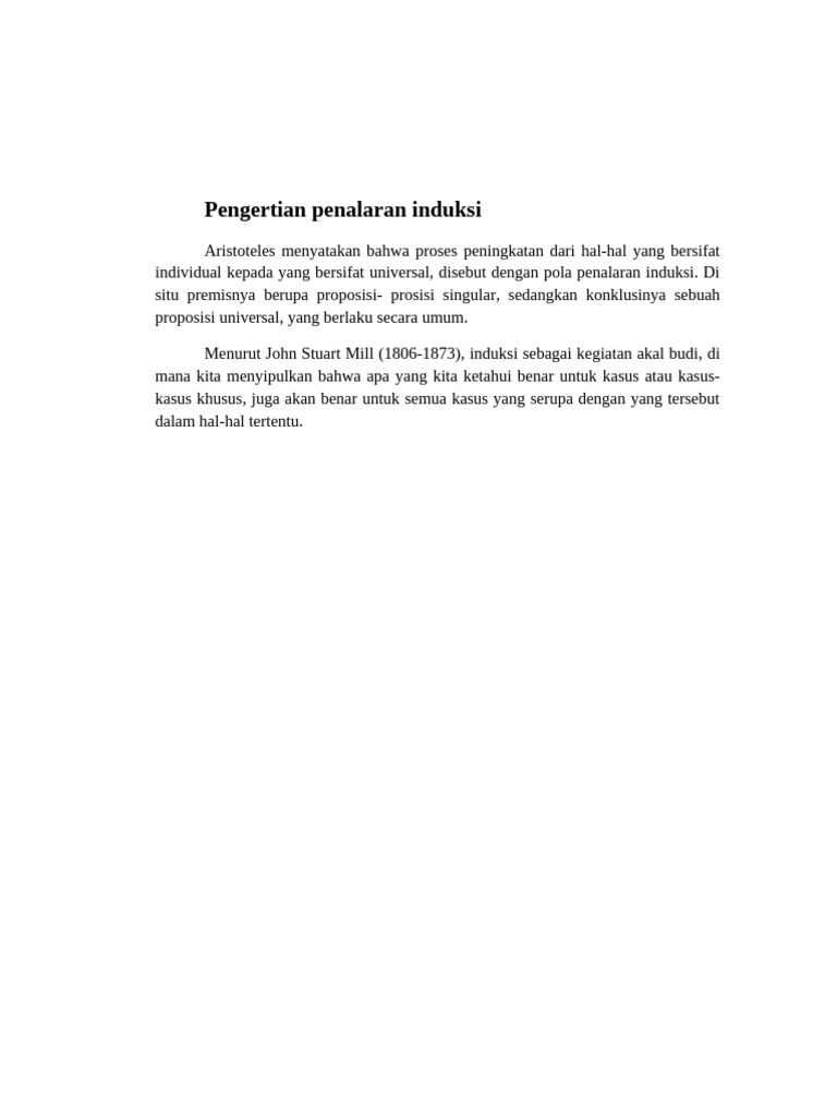 Pengertian Penalaran Induksi | PDF