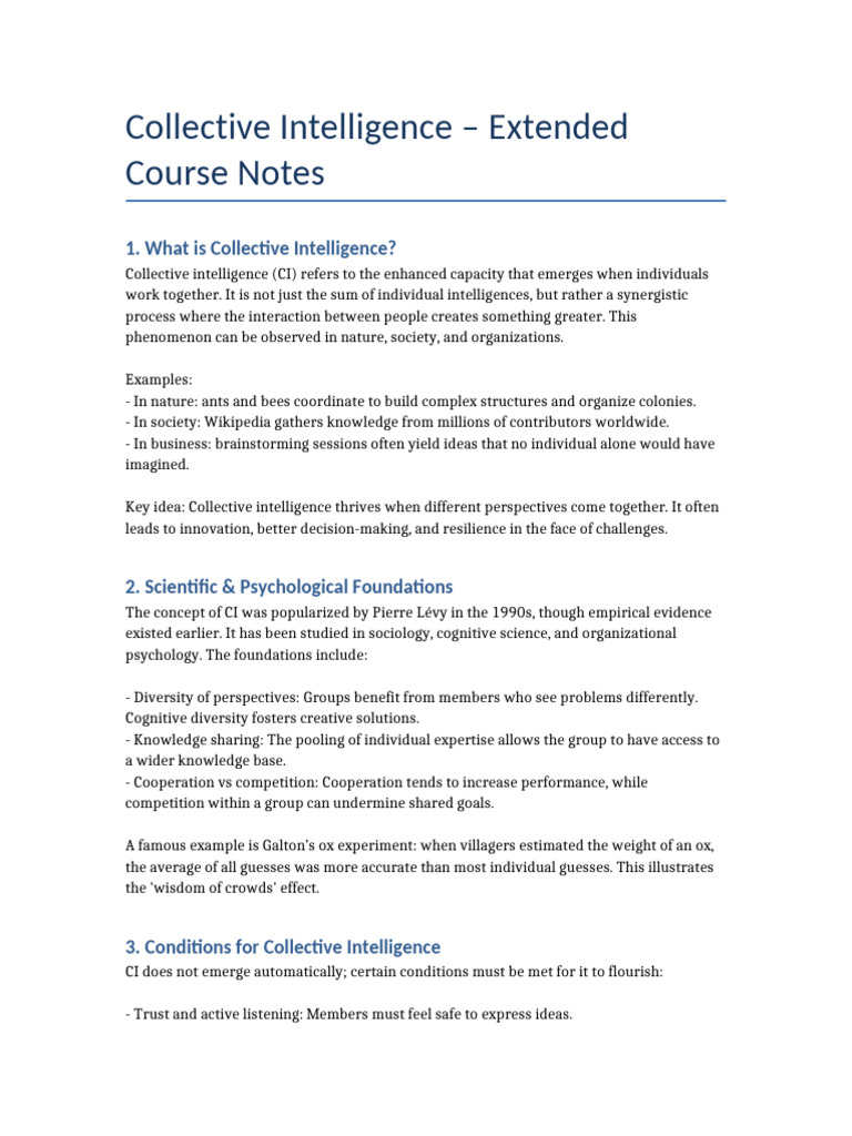 Understanding Collective Intelligence Concepts | PDF | Collective ...