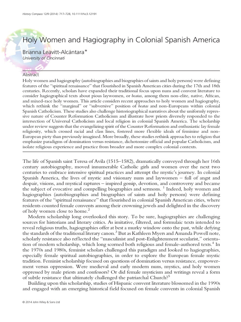Holy_Women_and_Hagiography_in_Colonial_S | PDF | Counter Reformation ...