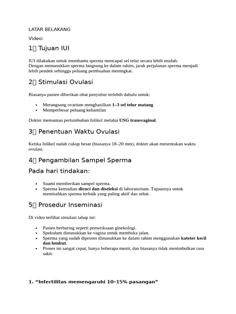 Panduan Lengkap Prosedur IUI untuk Infertilitas | PDF
