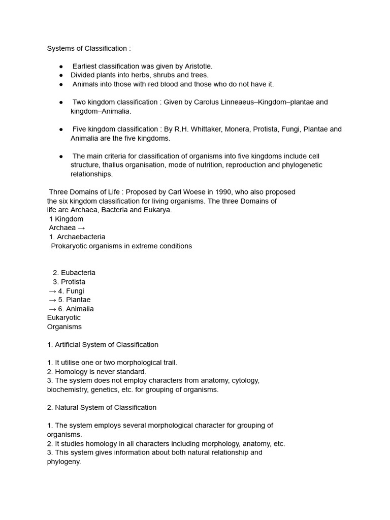 Classification Systems of Living Organisms | PDF | Bacteria | Taxonomy ...