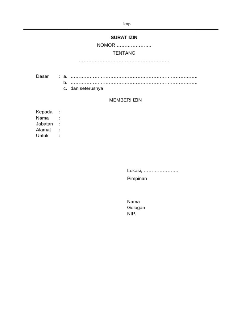 Format Surat Izin | PDF