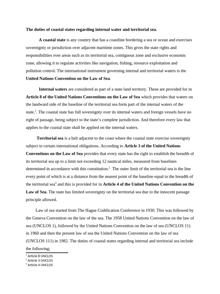 GROUP E Internal and Territorial Waters | PDF | Territorial Waters | Oceans