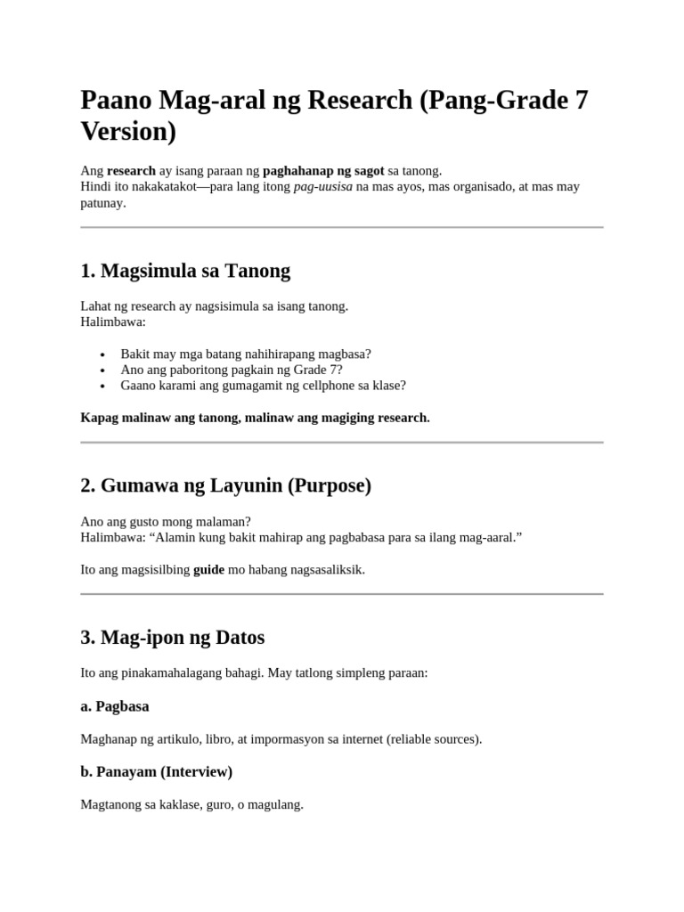 Paano Mag-Aral NG Research | PDF