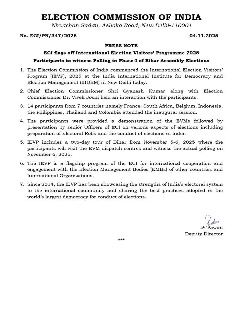 International Election Visitors' Program 2025 | PDF