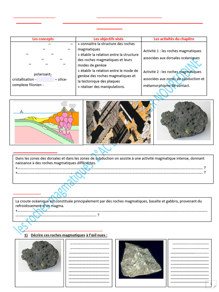 Roches magmatiques et métamorphisme | PDF | Magma | Roche magmatique
