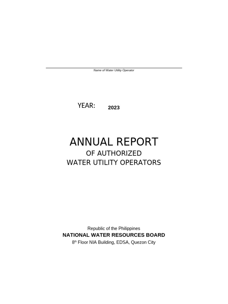 2023 Annual Report: Water Utility Operations | PDF | Debits And Credits ...