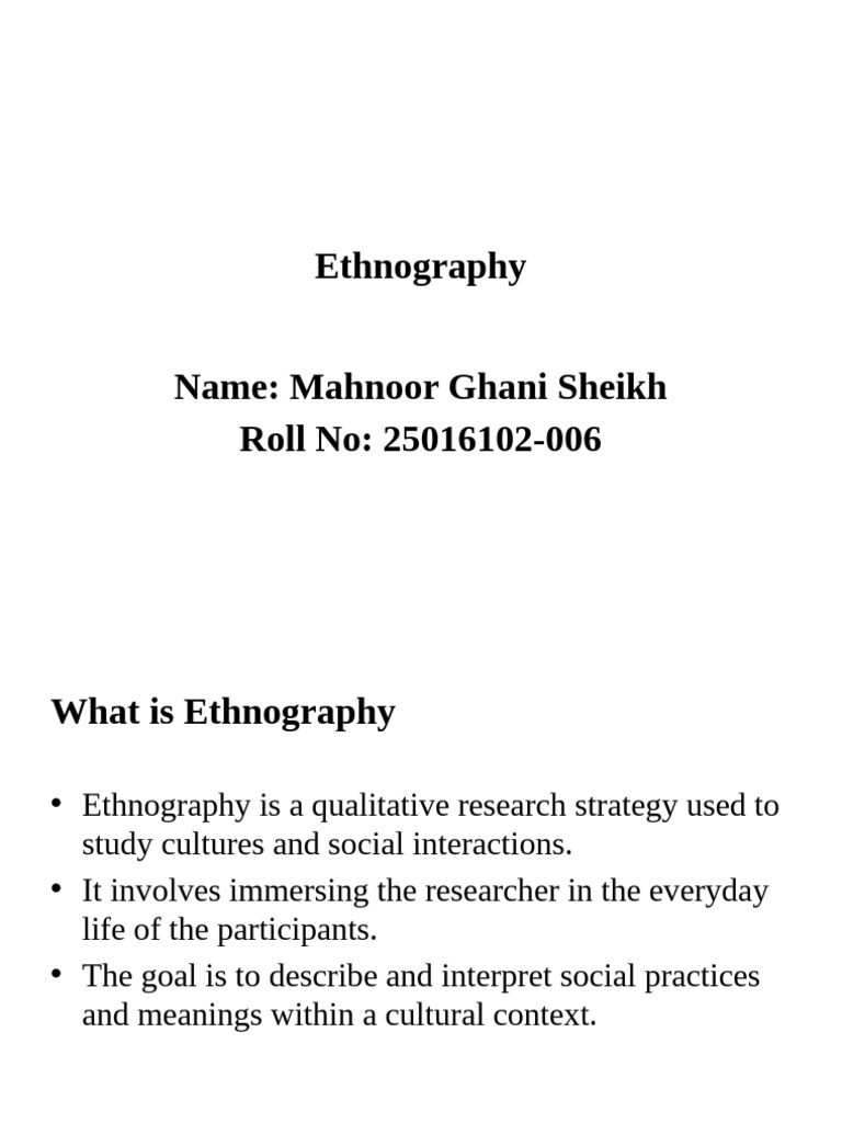 Understanding Ethnography: Key Concepts | PDF | Ethnography ...