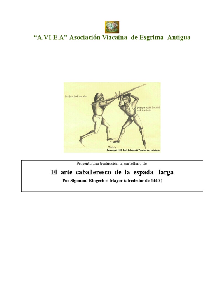 Traducción del Arte de la Espada Larga | PDF | Espada | Esgrima
