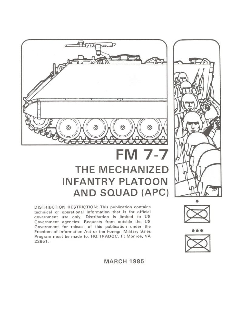 FM 7-7 The Mechanized Infantry Platoon and Squad (APC) PDF | PDF ...