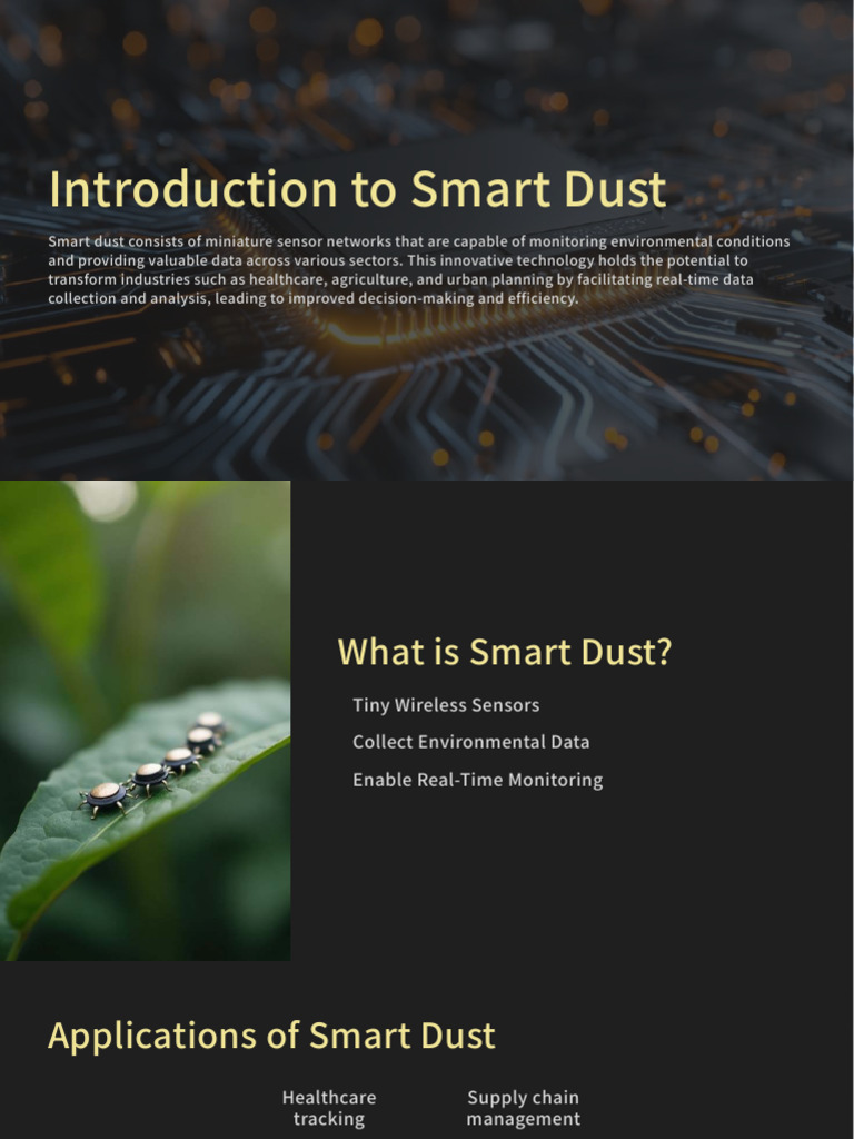 Smart Dust: Miniature Sensor Networks | PDF