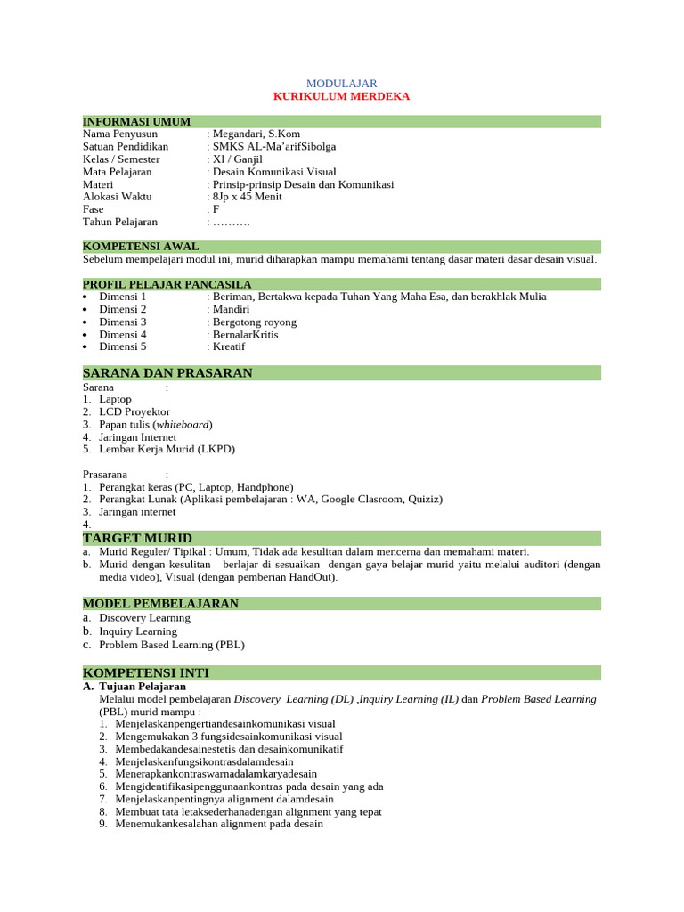 Modul Desain Komunikasi Visual XI | PDF