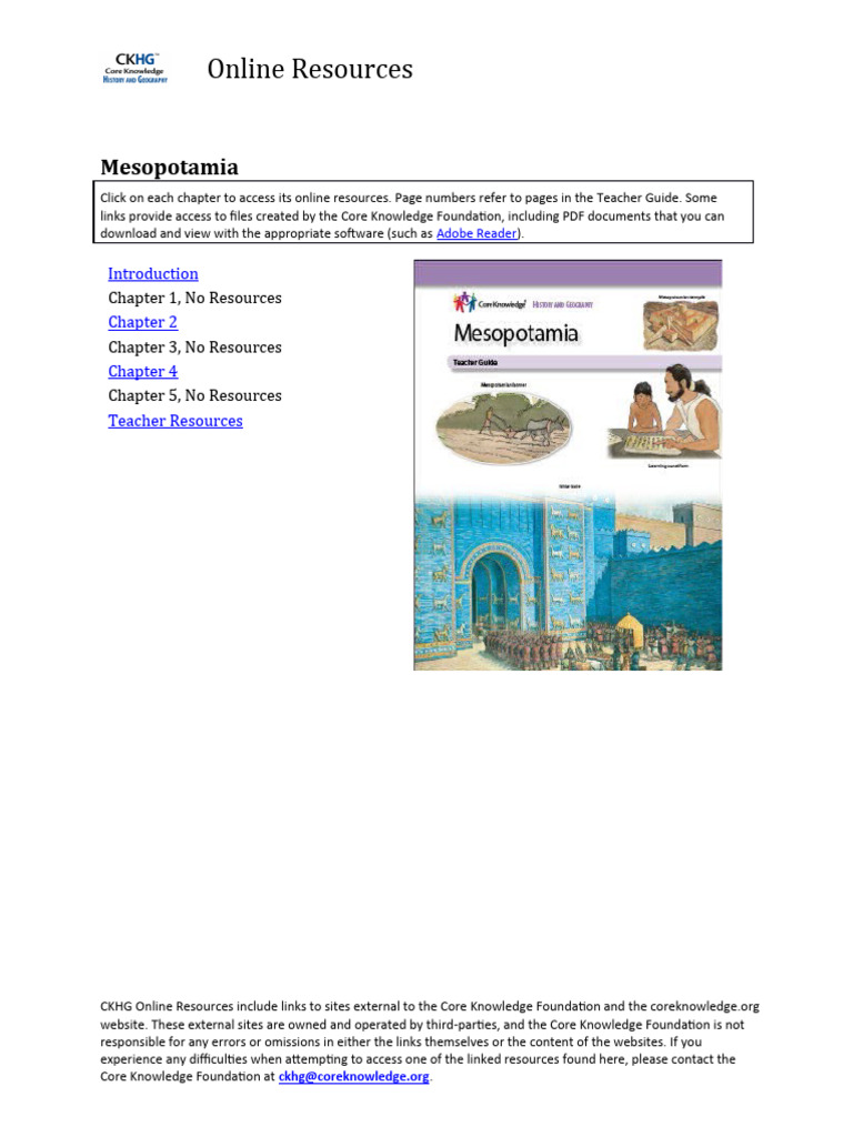 CKHG G1-U2 Mesopotamia Online-Resources W1 | PDF